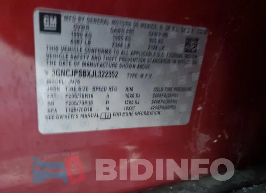 3GNCJPSBXJL322352 Photo# 13