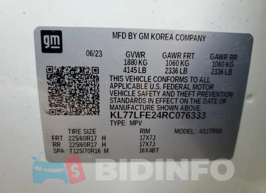 KL77LFE24RC076333 Photo# 14