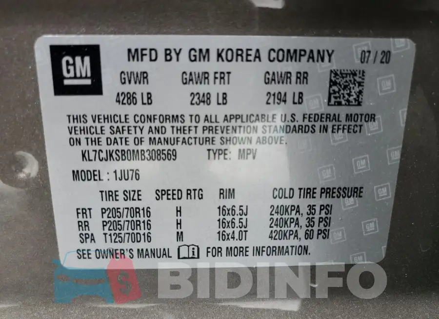 KL7CJKSB0MB308569 Photo# 13