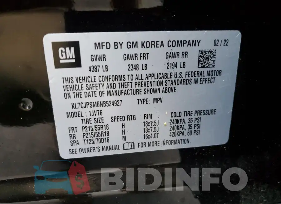 KL7CJPSM6NB524927 Photo# 13