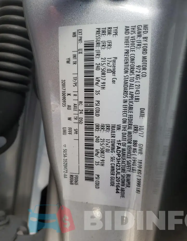 1FADP3H23JL201644 Photo# 12
