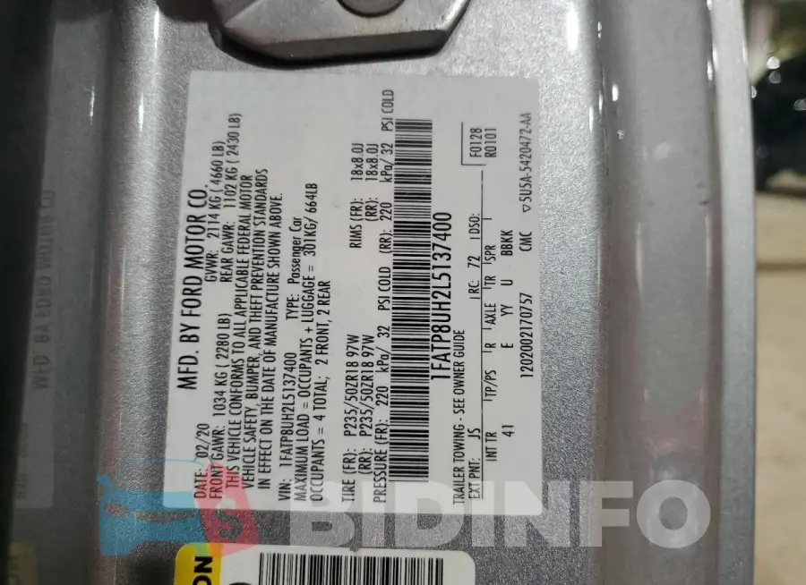1FATP8UH2L5137400 Photo# 12