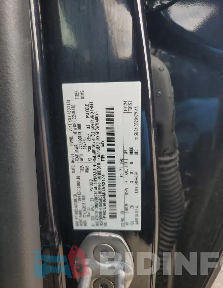 1FMCU9H64MUA52174 Photo# 13