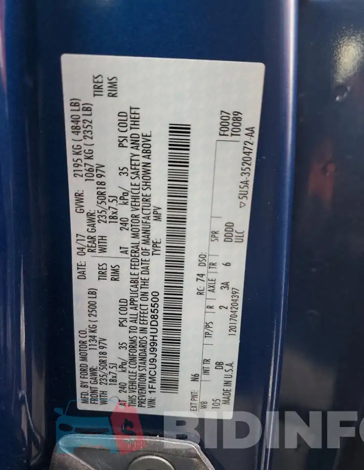 1FMCU9J99HUD85500 Photo# 13