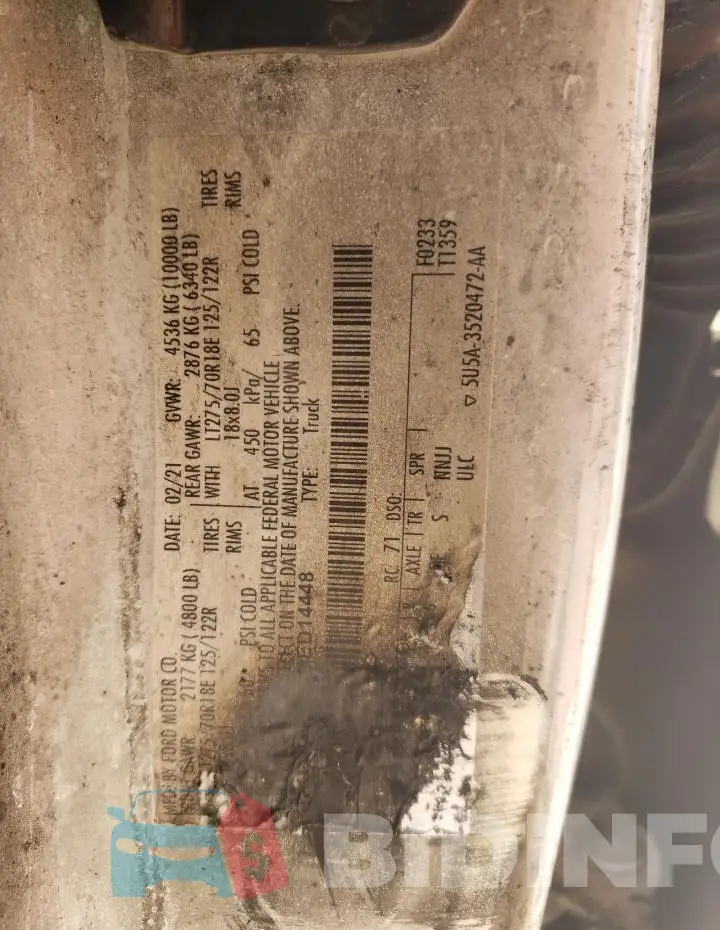 1FT7W2B68MED14448 Photo# 12