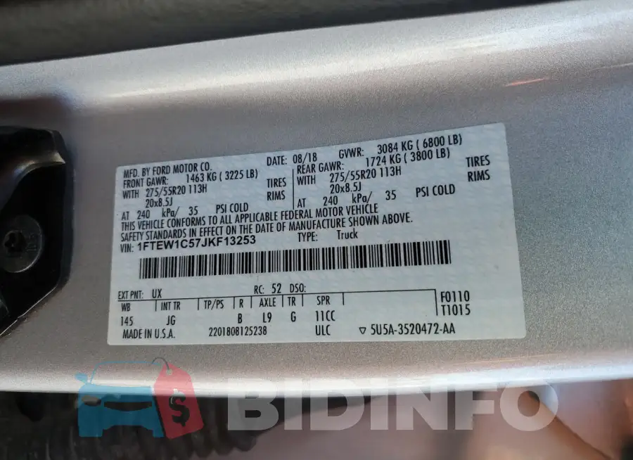 1FTEW1C57JKF13253 Photo# 12