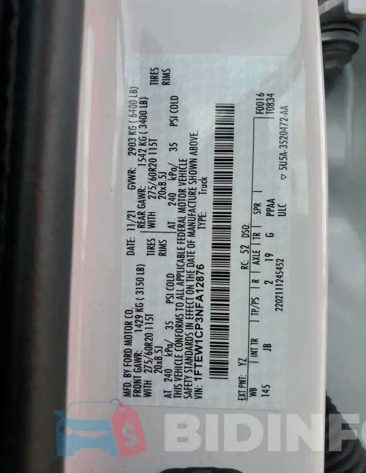 1FTEW1CP3NFA12876 Photo# 12