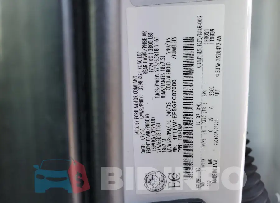 1FTFW1EF5GFC87080 Photo# 12