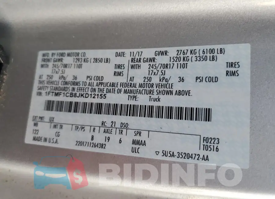 1FTMF1CB8JKD12155 Photo# 12