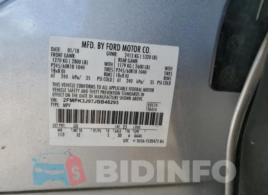 2FMPK3J97JBB48293 Photo# 13