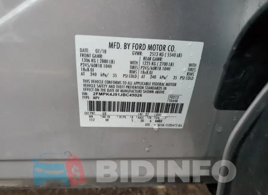 2FMPK4J91JBC45026 Photo# 13