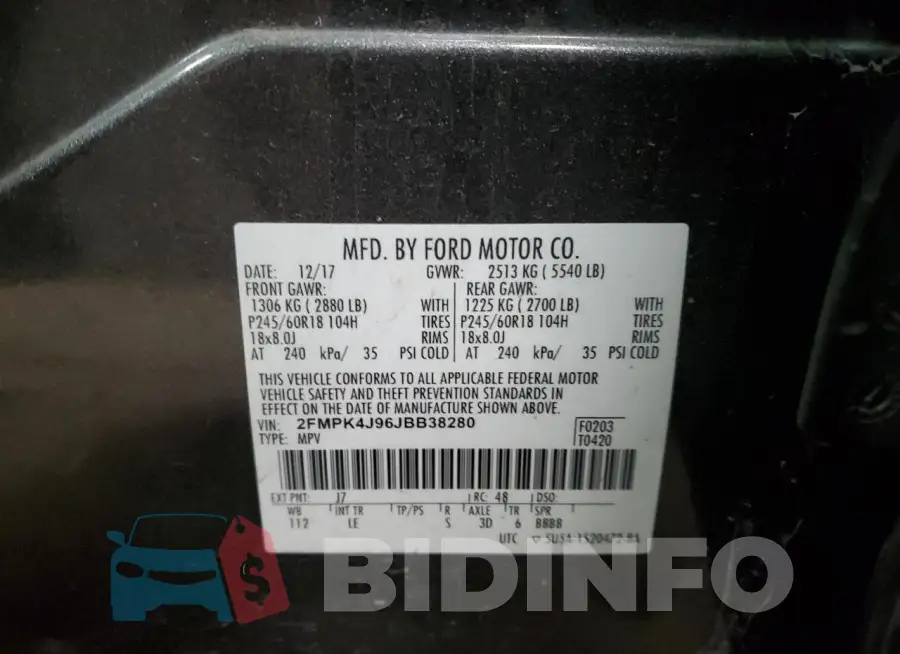 2FMPK4J96JBB38280 Photo# 13