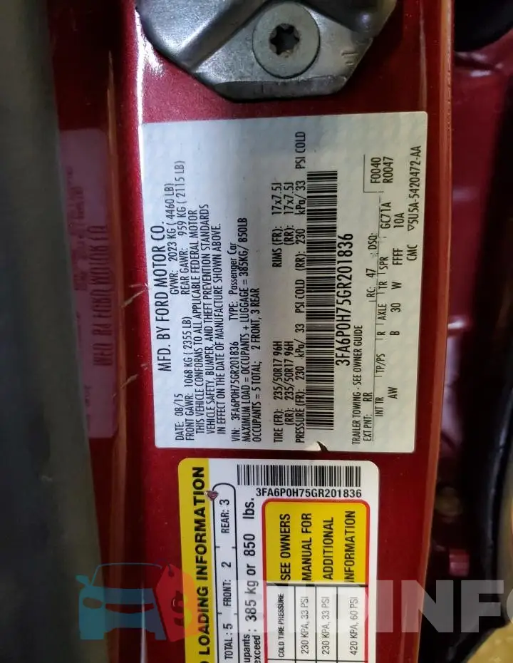 3FA6P0H75GR201836 Photo# 12