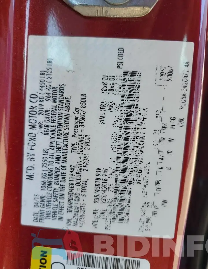 3FA6P0HD4GR119442 Photo# 12