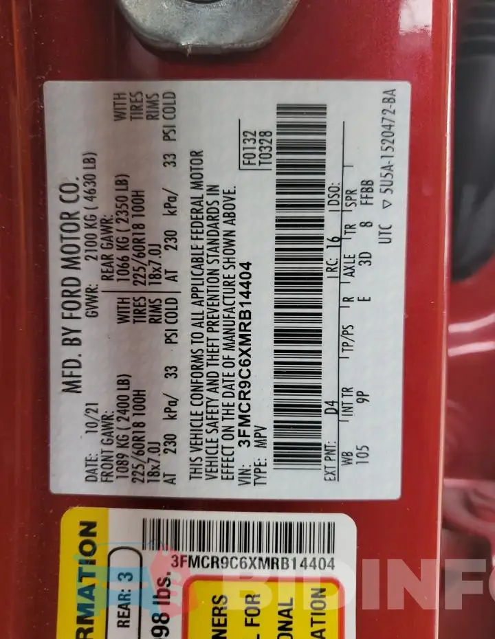 3FMCR9C6XMRB14404 Photo# 12