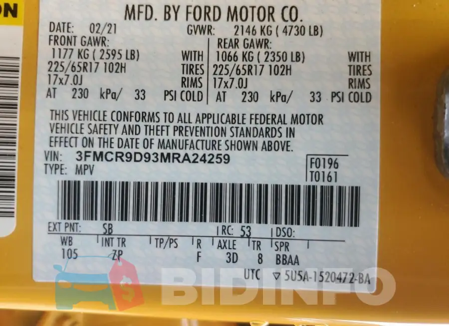 3FMCR9D93MRA24259 Photo# 12