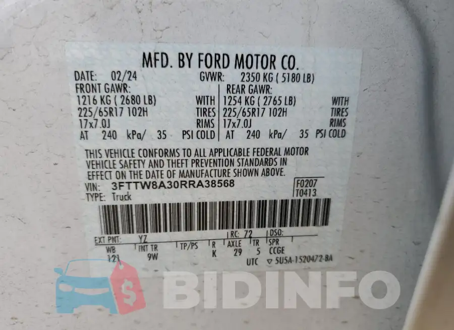 3FTTW8A30RRA38568 Photo# 12