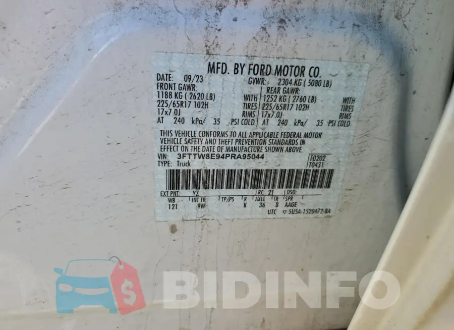 3FTTW8E94PRA95044 Photo# 12