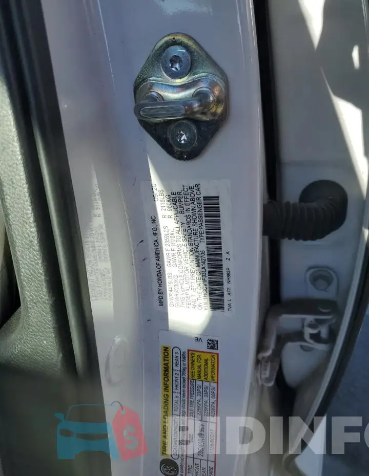 1HGCV1F33LA142705 Photo# 12