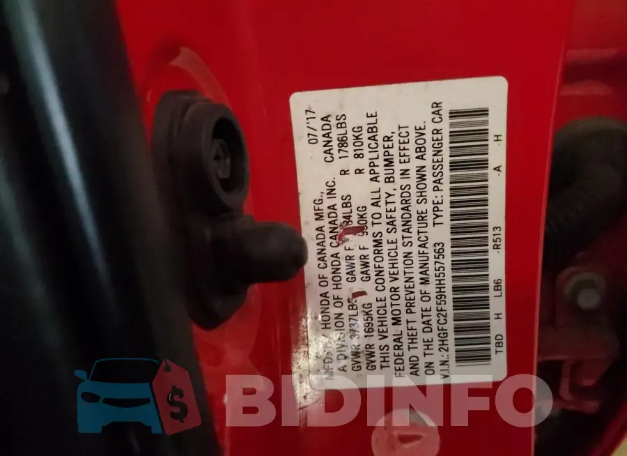 2HGFC2F59HH557563 Photo# 12
