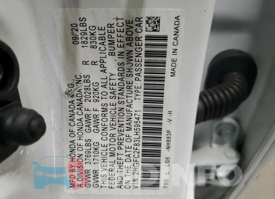 2HGFC2F83LH595471 Photo# 12