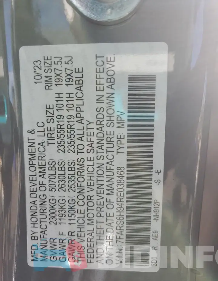 7FARS6H94RE038468 Photo# 14