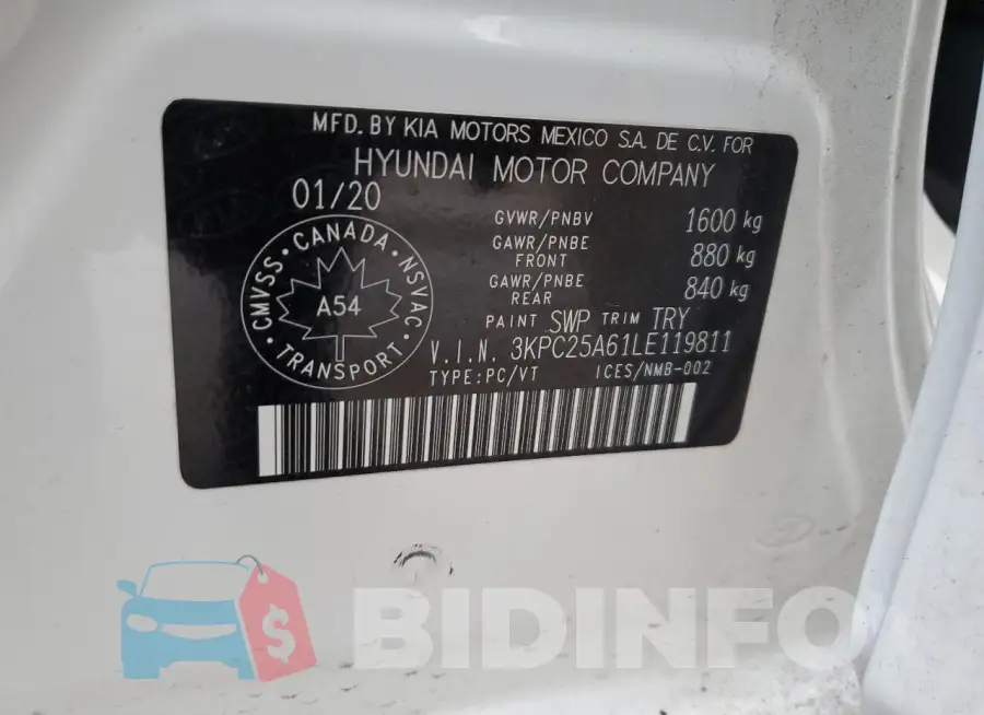 3KPC25A61LE119811 Photo# 13