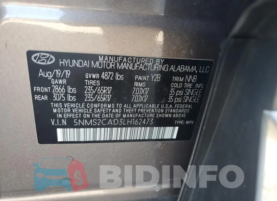 5NMS2CAD3LH162473 Photo# 13