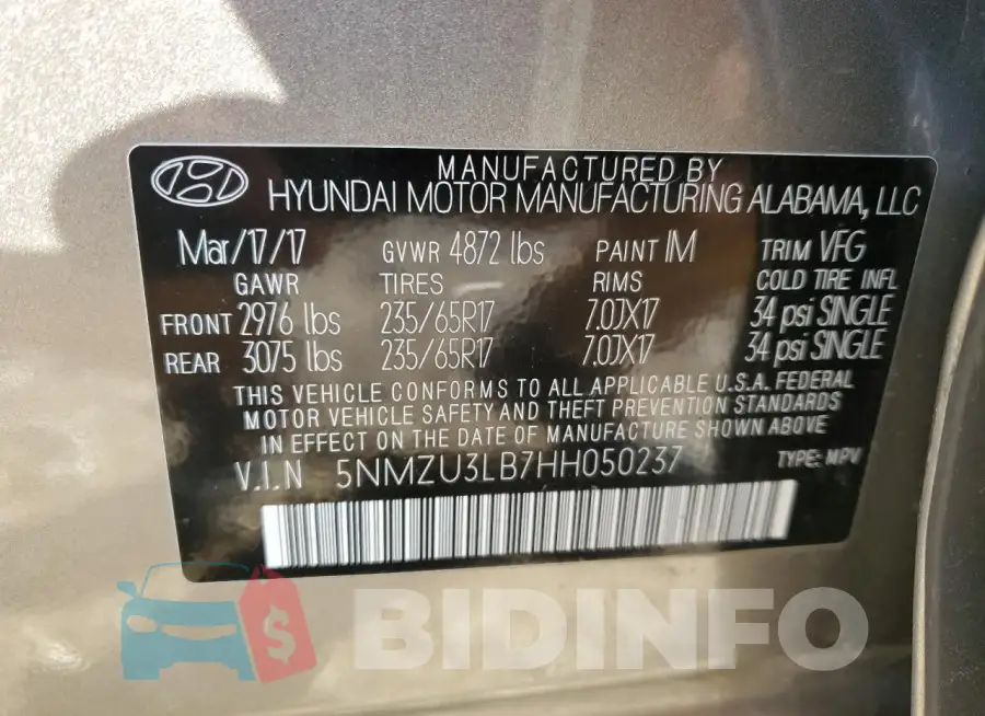5NMZU3LB7HH050237 Photo# 12