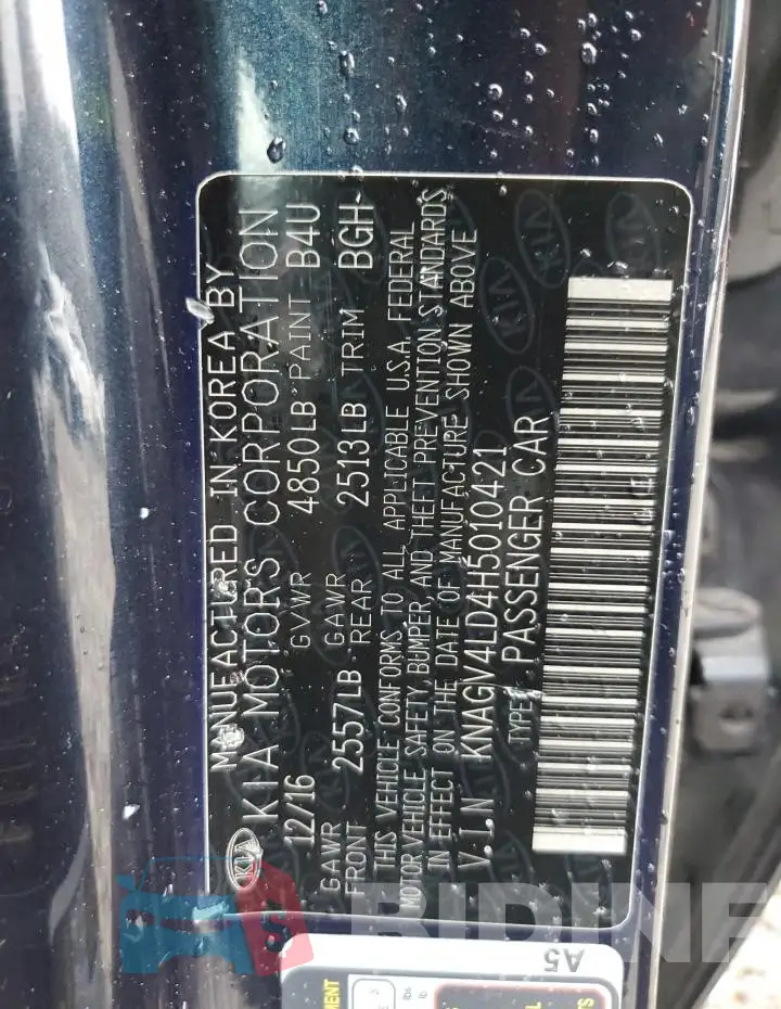 KNAGV4LD4H5010421 Photo# 12