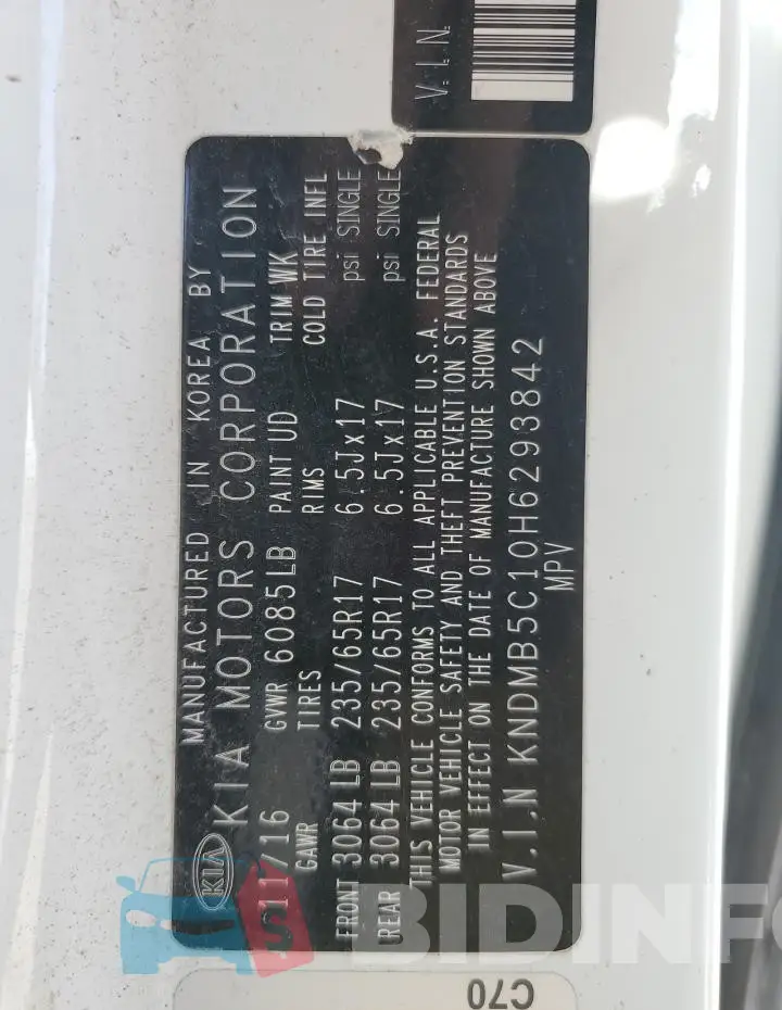 KNDMB5C10H6293842 Photo# 14