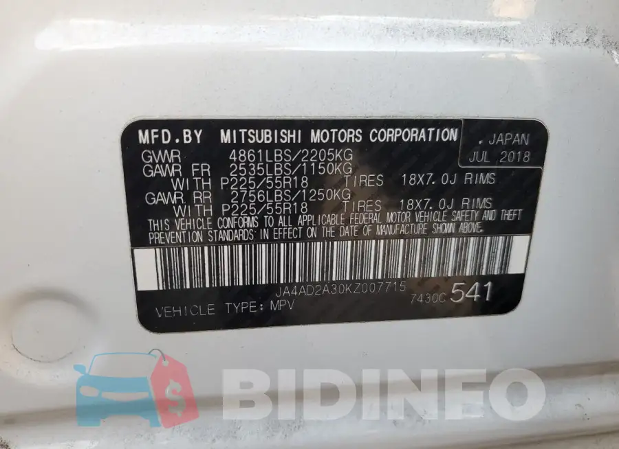 JA4AD2A30KZ007715 Photo# 13