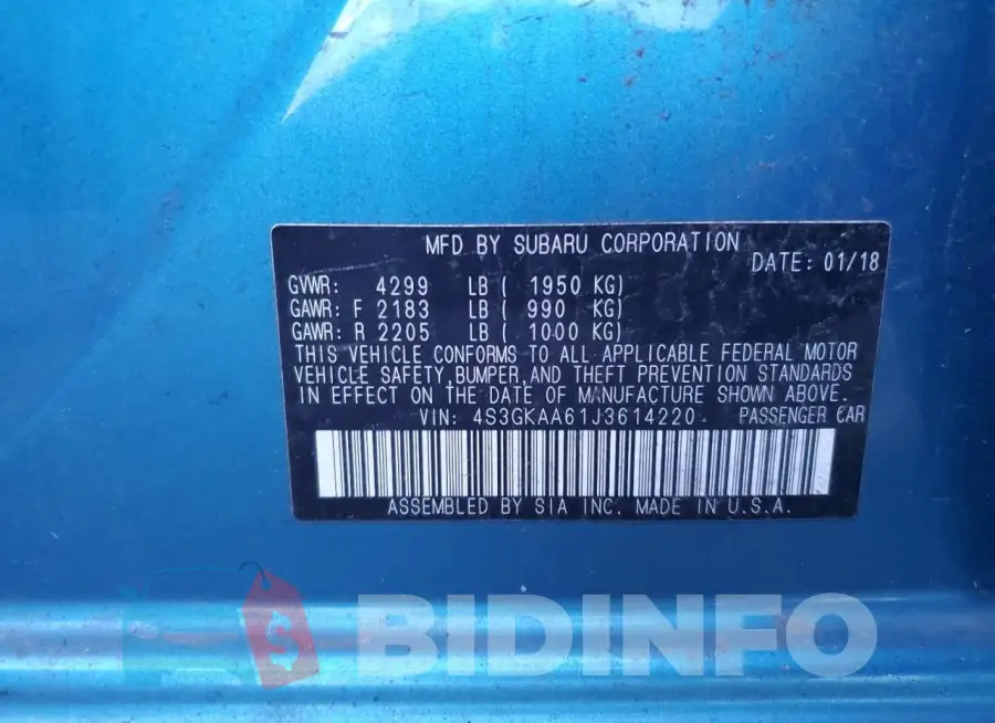4S3GKAA61J3614220 Photo# 11