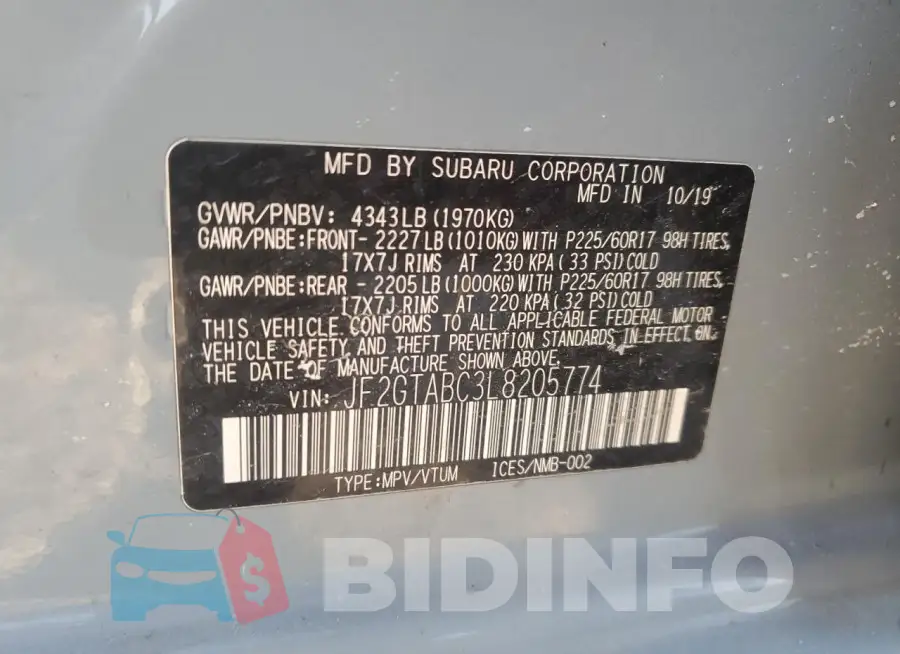 JF2GTABC3L8205774 Photo# 12