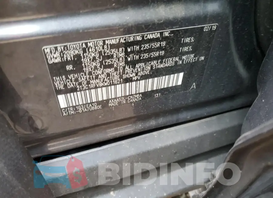 2T3C1RFV8KW011621 Photo# 13