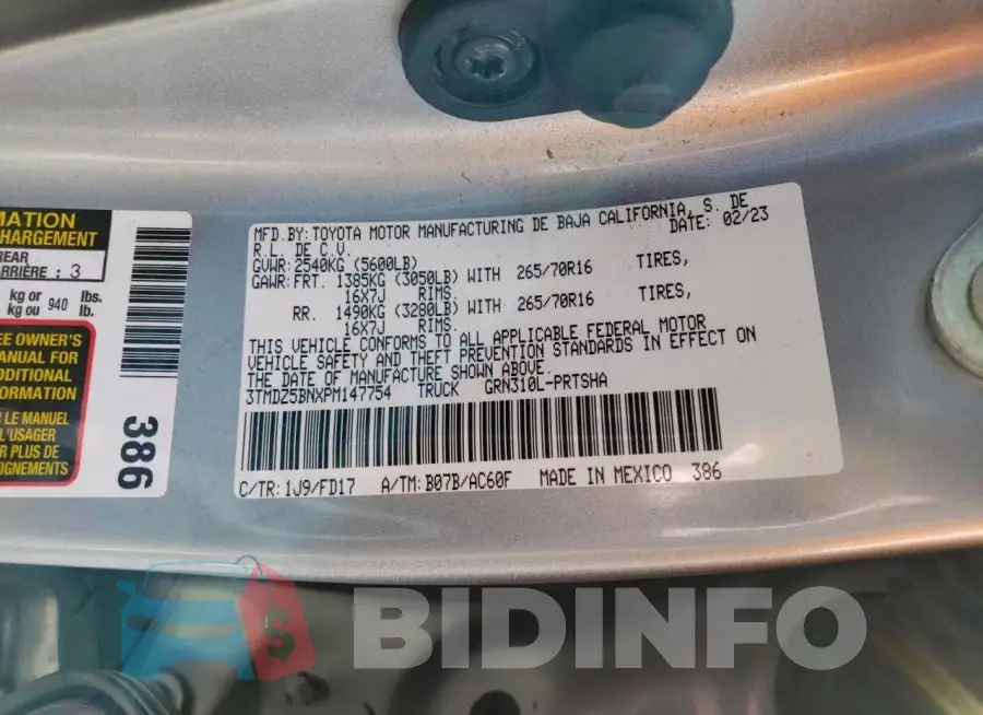 3TMDZ5BNXPM147754 Photo# 12