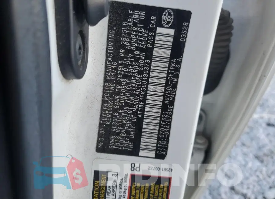 4T1BF1FK5GU190379 Photo# 13