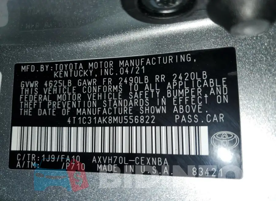4T1C31AK8MU556822 Photo# 13