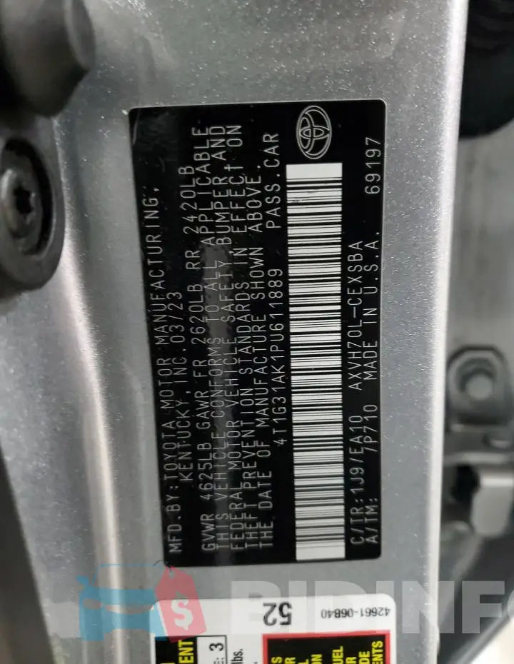 4T1G31AK1PU611889 Photo# 12