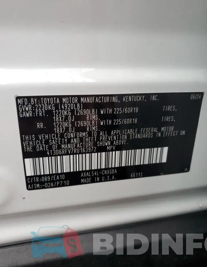 4T3D6RFV7RU163972 Photo# 14
