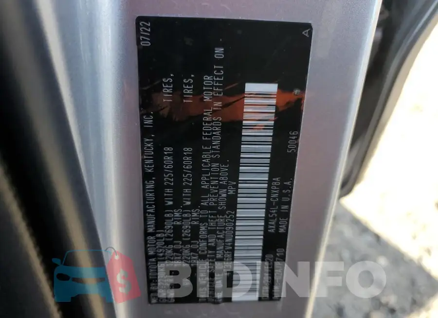 4T3E6RFV4NU090252 Photo# 13