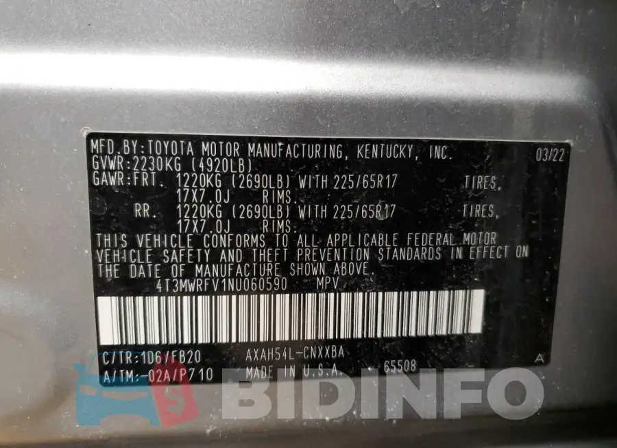 4T3MWRFV1NU060590 Photo# 14