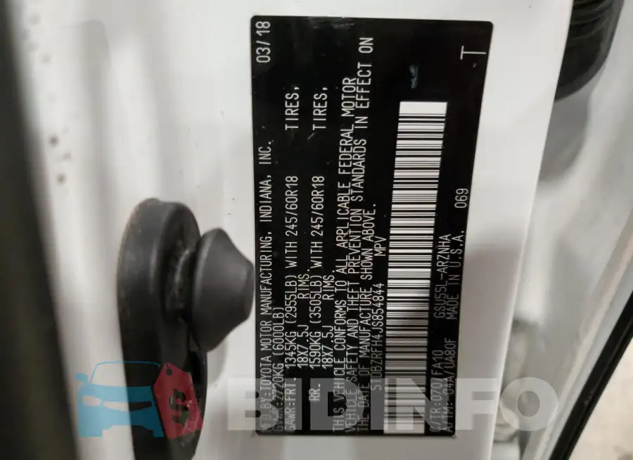 5TDBZRFH4JS854844 Photo# 13