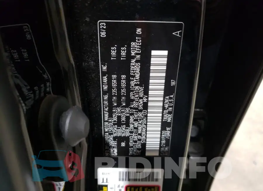 5TDKDRAH3PS047133 Photo# 14