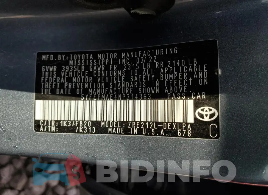 5YFEPMAE4NP314363 Photo# 12
