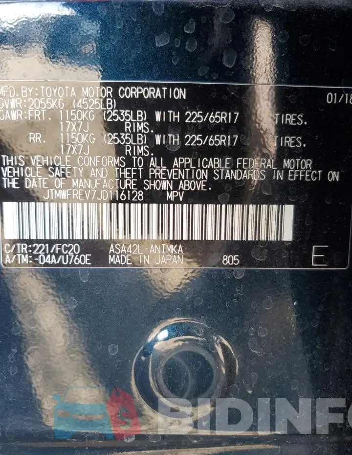 JTMWFREV7JD116128 Photo# 12