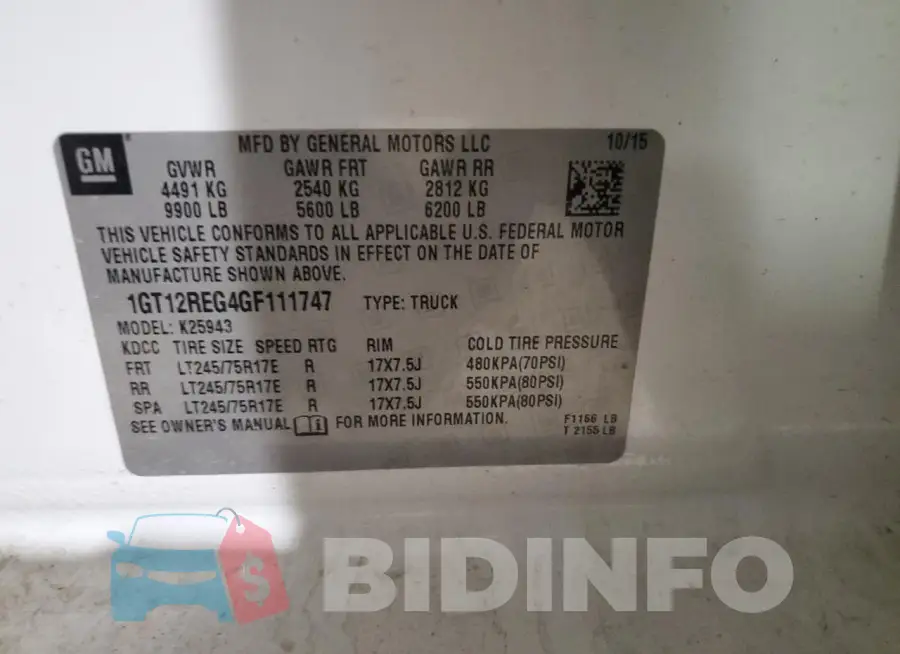 1GT12REG4GF111747 Photo# 12