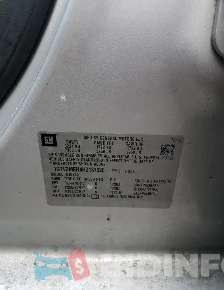 1GTV2MEH4HZ137620 Photo# 12