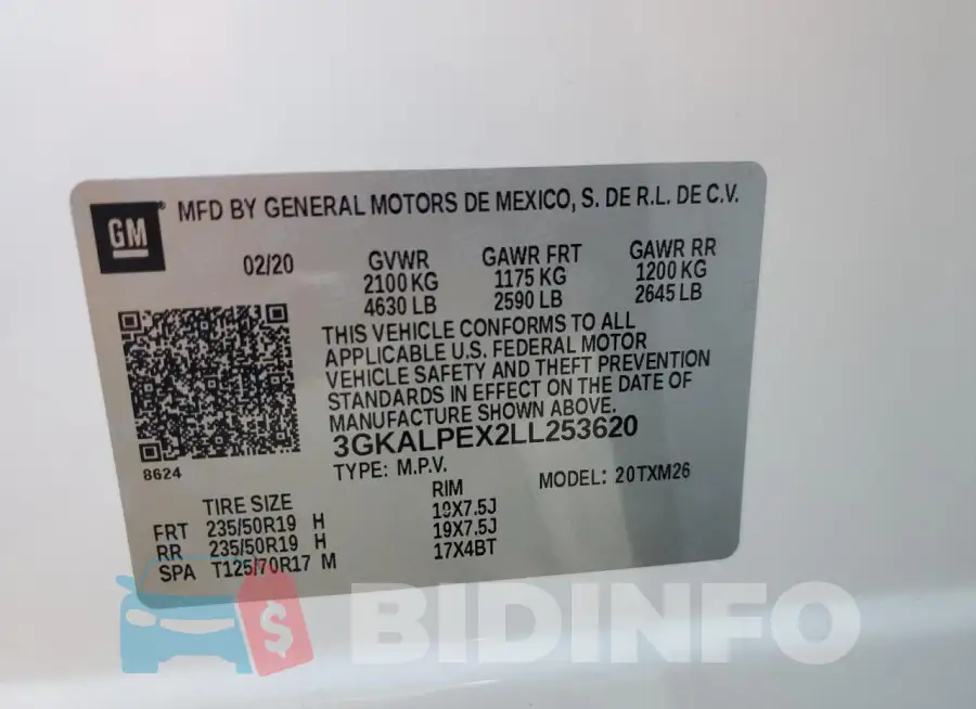 3GKALPEX2LL253620 Photo# 13