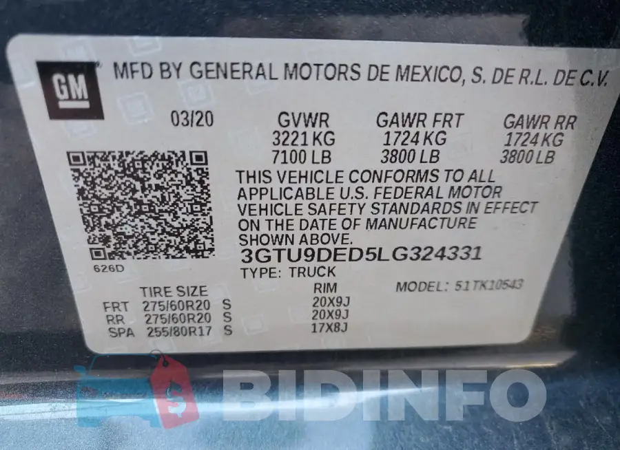 3GTU9DED5LG324331 Photo# 12